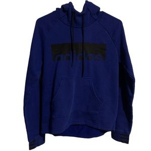Adidas Blue Hoodie with Front Pocket & Drawstring Hood Size S